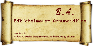 Büchelmayer Annunciáta névjegykártya